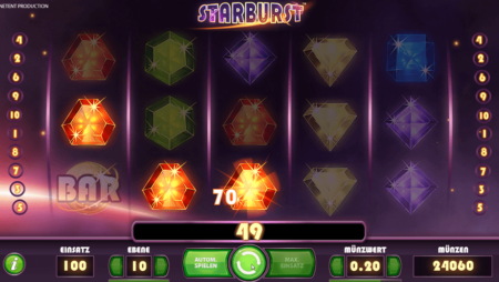 Starburst ist beliebtestes Casino-Spiel