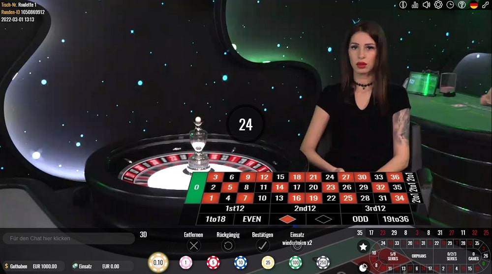 Roulette Live Dealer Spiel